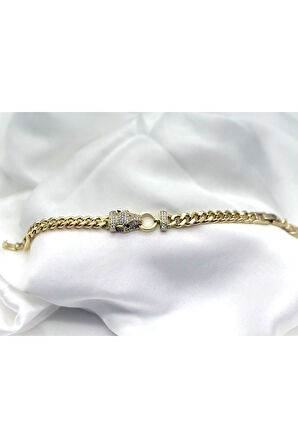 Xuping Kaplan Kafa Model Zirkon Taşlı Kadın Bileklik Gold Renk