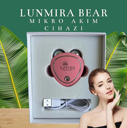LUNMİRA BEAR 02 PİNK(MikroAkım & AntiShock & UltasonikTitreşim) Yüz Germe Cihaz