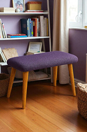  LUNO Dekoratif Teddy Peluş Bench – Geniş Pofidik Oturumlu Ahşap Ayaklı Puf