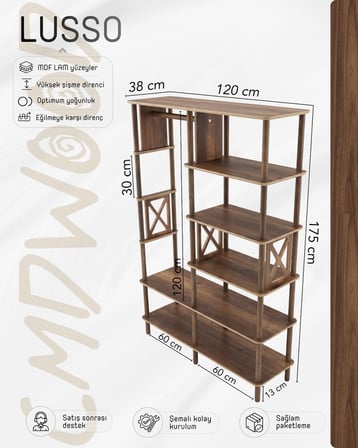 CMDWOOD Lusso Gardırop Ceviz