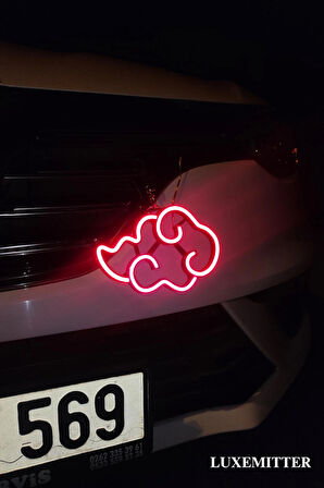 Akatsuki Bulut Neon LED Işıklı Anime Figür Oto Aksesuar Lamba Araba Modifiye Araç İçi Dışı Süs Dekoru