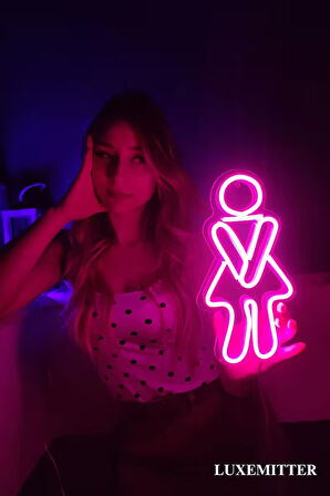 Kadın & Erkek Tuvalet Neon LED Tabela Asılabilir Duvara Monte WC Işıklı Aydınlatma Lambası Ev Ofis Otel Cafe Duvar Dekoru