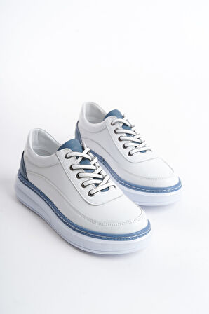 Günlük Hakiki Deri Kadın Sneakers Ayakkabı Lv7023