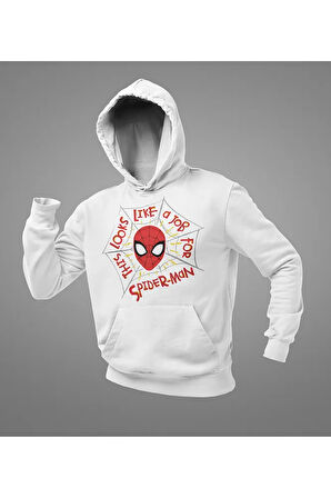 This Looks Like A Job For Spider-Man Yazılı Unisex Hoodie, Oversize Örümcek Adam Sweatshirt