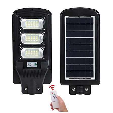 Solar Bahçe Aydınlatması Güneş Enerjili Sokak Lambası 150W + 3m Lamba Direkli