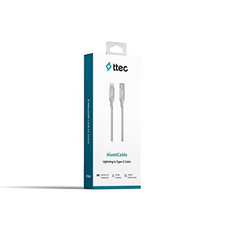 ttec AlumiCable Lightning-Type-C Hızlı Şarj Kablosu 150cm 2DK41