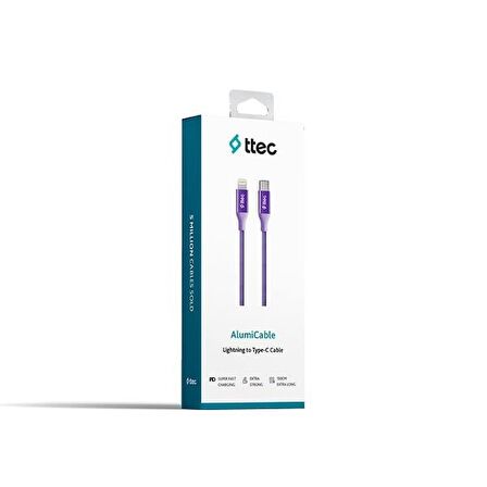 ttec AlumiCable Lightning-Type-C Hızlı Şarj Kablosu 150cm 2DK41