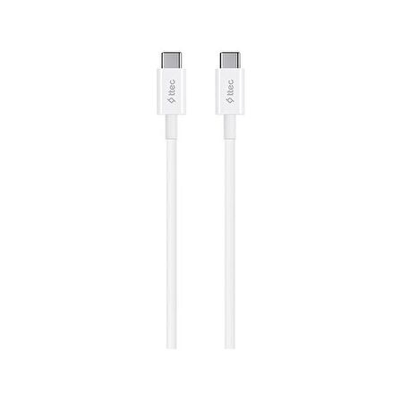 ttec Type-C to Type-C 120cm 60W PD/QC Hızlı Şarj/Data Kablosu Beyaz 2DK36B