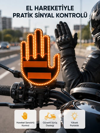176 Led Amber Renkli El Hareketiyle Edilen Motosiklet Dönüş Sinyali