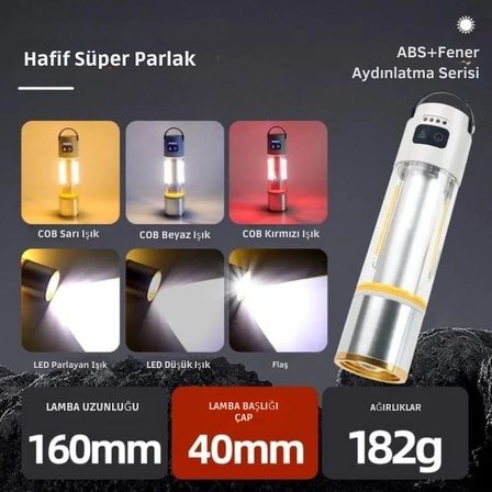Gold Gp-222 Çok Fonksiyonlu Kamp Lambası 1000 Lümen