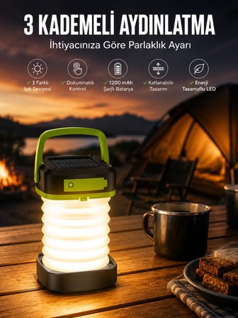Led Lamba Kamp Lambası Hafif Taşınabilir Süreli Akordeon El Fenerli