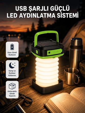 Taşınabilir Şarjlı Led Lamba – Dokunmatik Kontrol, Üç Kademeli Işık Uzun Ömürlü Pil Performansı