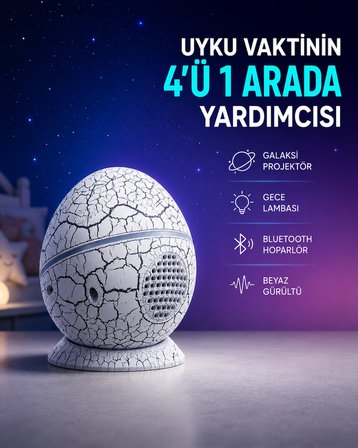 Dinozor Yumurtası Tasarımlı Gece Lambası – Müzik Işık Senkronizasyonlu