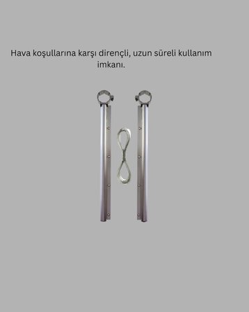 Kare Küpeşte Uyumlu Balkon Çamaşır Askısı 25X60 Cm Beyaz Pratik