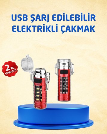 Tip C Şarjlı Dijital Ekranlı Çakmak El Feneri