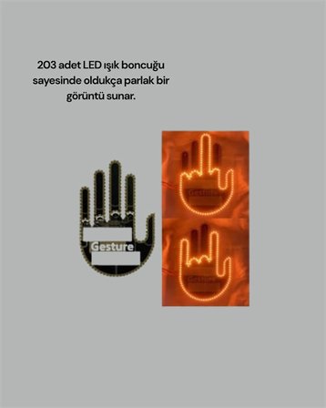 Yüksek Görünürlüklü Otomobil Jest Işığı – 3 Modlu Led Arka Cam Aksesuarı, Pratik Eğlenceli