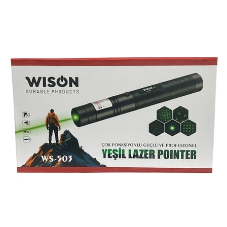 Ws-503 100Mw Desen Başlıklı Şarjlı Yeşil Pointer