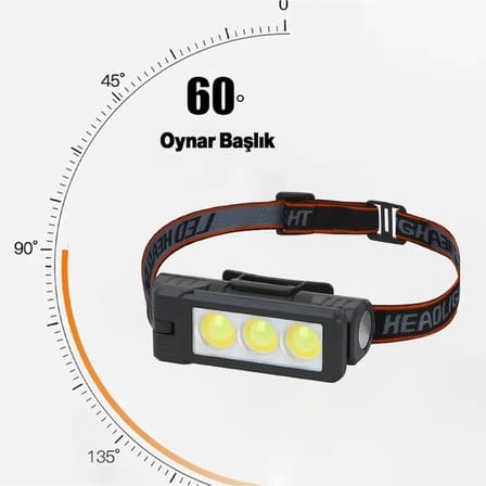 Gs-225 3 Led Usb Şarjlı Çok Fonksiyonlu Kafa Feneri