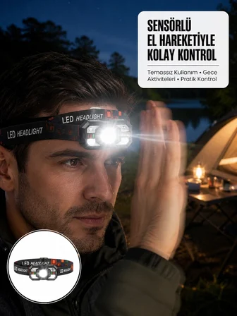 Edilebilir Led Far Hareket Sensörlü 5 Modlu Yeni Nesil