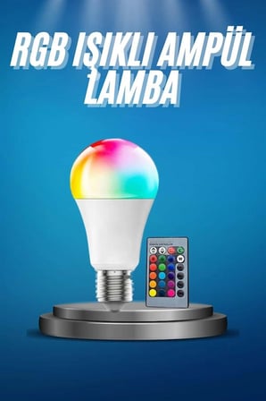 Ayarlanabilir Parlaklık Rgb Led Ampul Beyaz Lamba Renkli Ampul