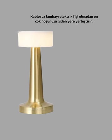 Usb'Li Kablosuz Masa Lambası – Minimalist Tasarım, 3 Farklı Parlaklık