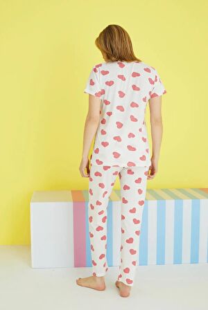 Dantel Love Garden Kalpli Kısa Kollu Kadın Pijama Takımı 