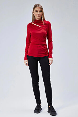 Maison La Femme Kadın Omuz Detaylı Uzun Kollu Bluz