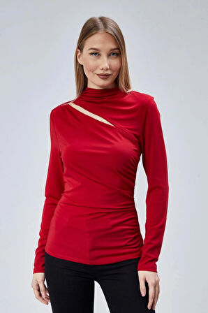 Maison La Femme Kadın Omuz Detaylı Uzun Kollu Bluz