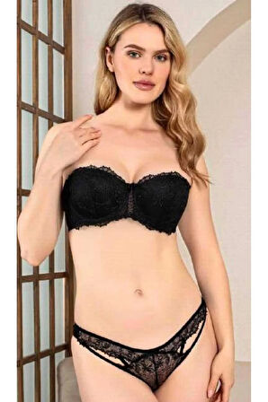 4550 Destekli Strapless Sütyen Takım
