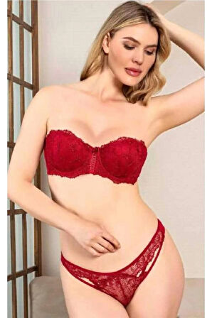 4550 Destekli Strapless Sütyen Takım
