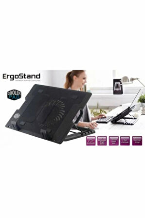 Işıklı Led Fanlı Çift Usb 2.0 Notebook Soğutucu Fan Ergostand M25