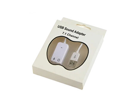 USB Kablolu Ses Kartı 7.1 Sound Çevirici Dönüştürücü, 3.5mm jak girişli,