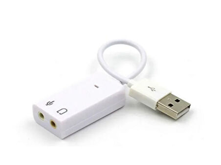 USB Kablolu Ses Kartı 7.1 Sound Çevirici Dönüştürücü, 3.5mm jak girişli,