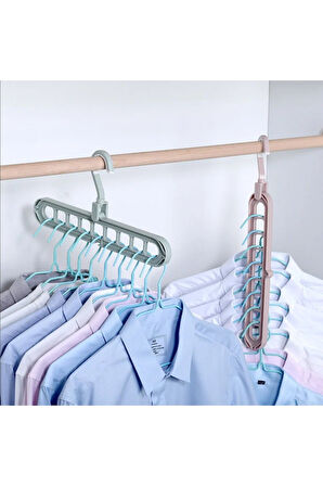 Sihirli Elbise Askısı 9 Gözlü Akıllı Askı Sihirli Askılık - 5 adet