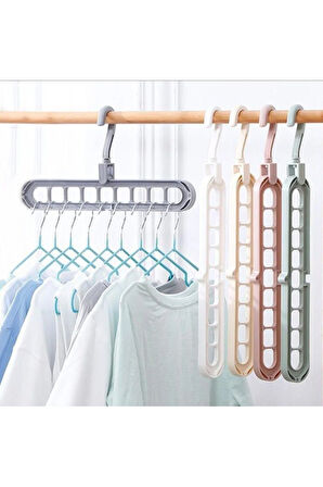 Sihirli Elbise Askısı 9 Gözlü Akıllı Askı Sihirli Askılık - 5 adet