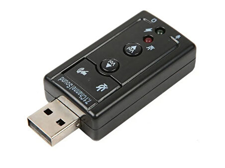 7.1 USB Stereo Ses Adaptörü , Harici Ses Kartı, PC ve Dizüstü Bilgisayar için 3D USB Ses Adaptörü,