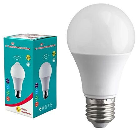 Gece Sensörlü 7 Watt 6500K Beyaz Led Ampul, kendinden sensörlü,
