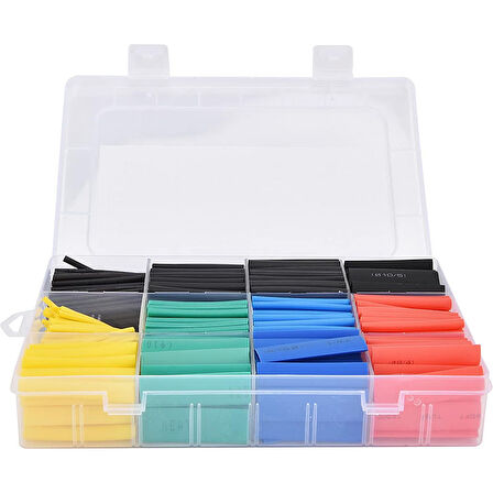 530 Adet 12 Boy Set Isıyla Daralan Makaron, Kablo Koruyucu Set, Elektrik Kablosu için Isıya Dayanıklı Koruyucu, Kutulu, Çeşitli Boyutlarda,
