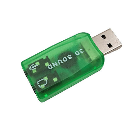 5.1 USB Stereo Ses Adaptörü , Harici Ses Kartı, PC ve Dizüstü Bilgisayar için 3D USB Ses Adaptörü,