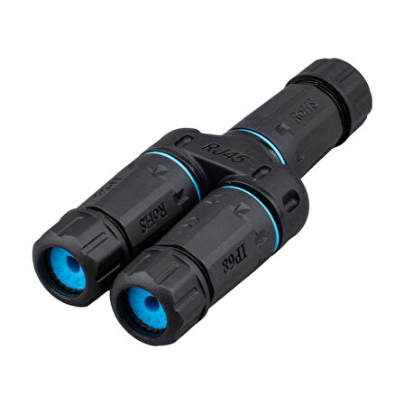 Dişi - 2x Dişi IP68 Su Geçirmez RJ45 Konnektör