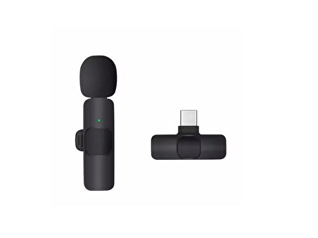 K8 Kablosuz TYPE-C Vlogger Yaka Mikrofonu ,Cep Telefonu İçin Gürültü Önleyici, Profesyonel Dış Mekan Mikrofonu, USB C Girişli Canlı Yayın Youtuber Kablosuz