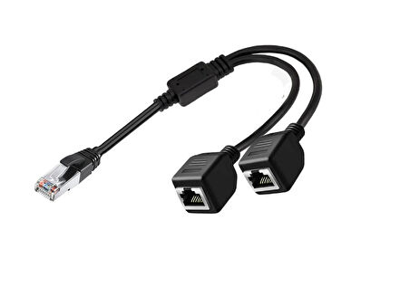 Erkek RJ45 TO 2x Dişi Ethernet Çoklayıcı Splitter Dağıtıcı