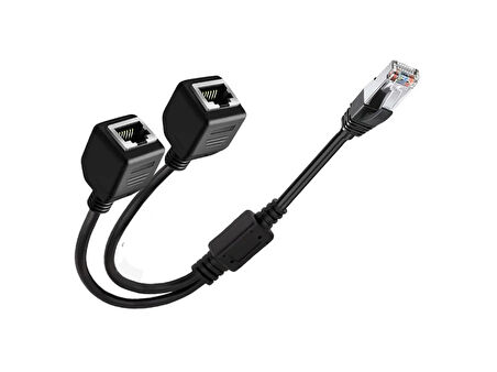 Erkek RJ45 TO 2x Dişi Ethernet Çoklayıcı Splitter Dağıtıcı