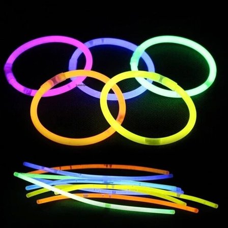 Fosforlu Neon Glow Stick Led Bileklik - Çubuk 100'lü Paket