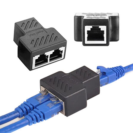 Ethernet kablosu adaptörü, Ethernet RJ45 TO 2X Çoklayıcı Dişi Splitter Adaptör, yüksek hızlı RJ45 çoğaltıcı