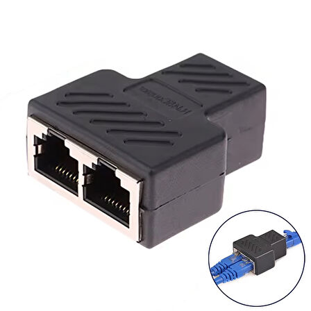 Ethernet kablosu adaptörü, Ethernet RJ45 TO 2X Çoklayıcı Dişi Splitter Adaptör, yüksek hızlı RJ45 çoğaltıcı