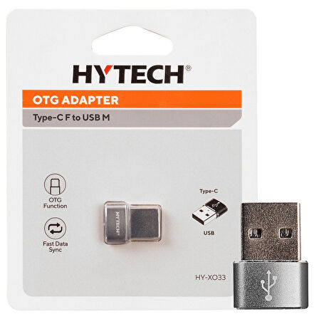 TYPE-C Dişi TO USB Erkek Metal Gövdeli OTG Çevirici, Hytech HY-XO33,