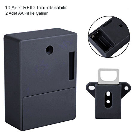 Gizli Çekmece Dolap RFID Kapı Güvenlik Kilidi, akıllı kilit, görünmez kilit, elektronik RFID kart açıklığı, IC kart sensörü, fabrikalar, sauna kütüphaneleri ve ofisler için dolap çekmecesi