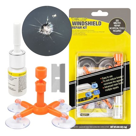 Araç Ön Cam Kırık Çatlak Giderici Hızlı Tamir Kiti 2,5 cm çap kadar uygundur, 3ml 5 Film,