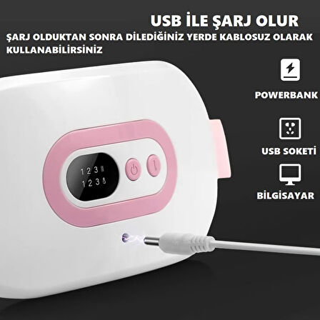 Regl Dönemi Karın Bel Sıcak Isıtma Titreşim Masaj Yastığı Cihazı Kramp 3 Kademeli